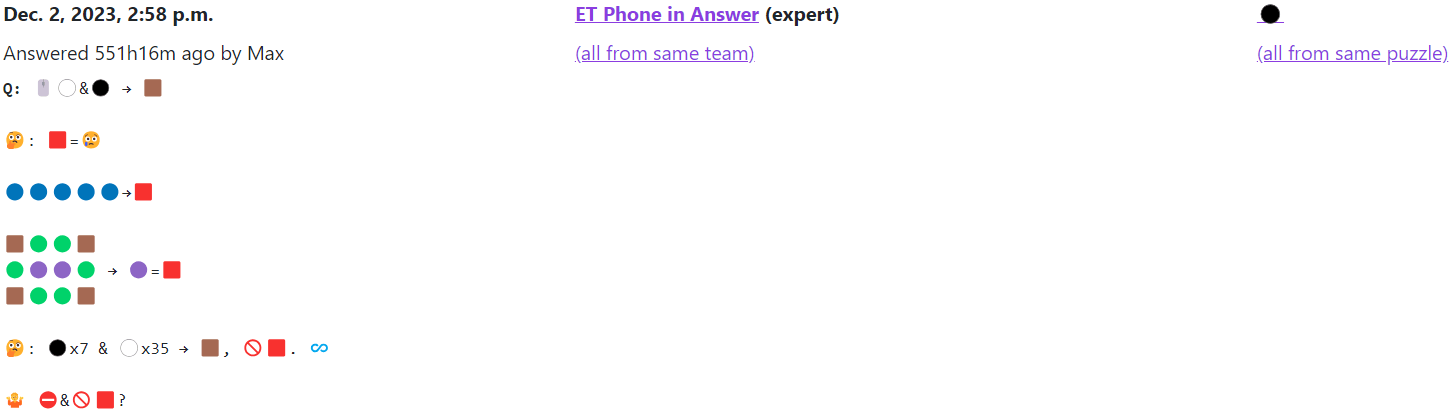 ET Phone in Answer's emoji-ful hint request for ⚫