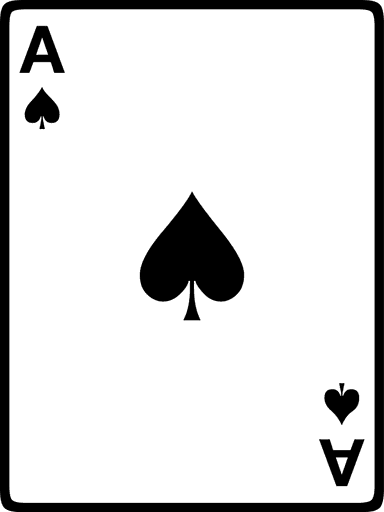 Playing card with an "A" on it