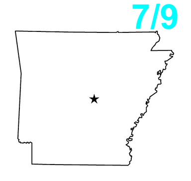 A silhouette of a map region. There is a black star in the approximate center. 7/9 is written in the top right of the image.