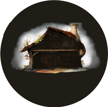 Circle showing a witch's hut