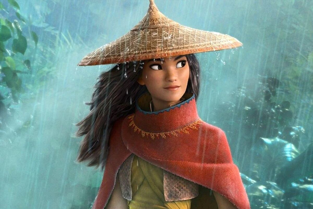 Animated girl with red cape, dark hair, and a wide-brimmed straw hat
