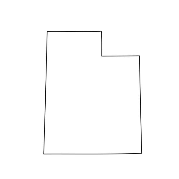 A map outline which looks mostly rectangular (taller than it is wide) except the top right corner is missing.