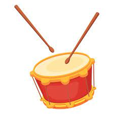 A cylindrical percussion instrument with two sticks.